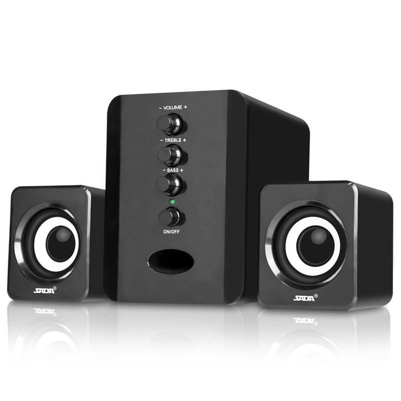 SADA Full Range 3D Stereo Subwoofer 2.1 Small PC Speaker Portable Bass Music DJ USB Computer for TV