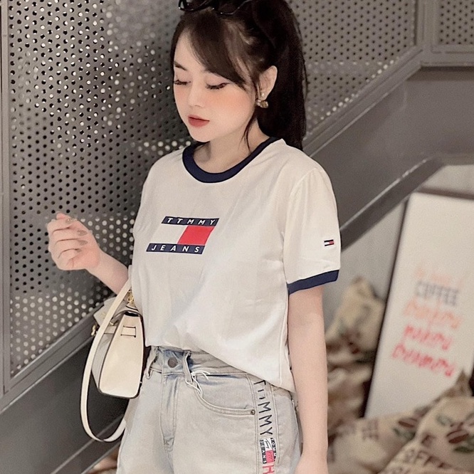 (Xoai) Áo Phông Tommy xuất dư cotton nam nữ cao cấp hottrend mềm mát dễ mặc
