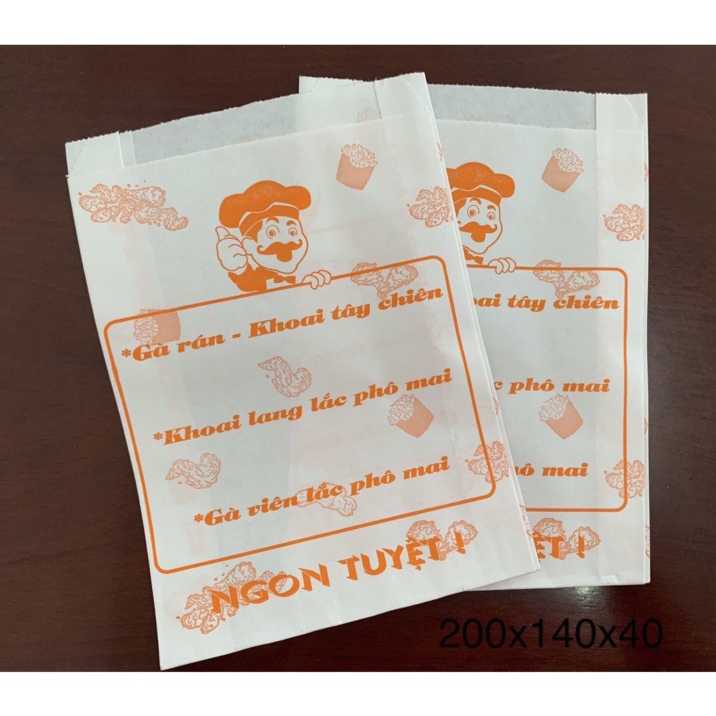 100 túi đựng bánh mì, gà rán, khoai tây, hambuger nhiều họa tiết - Bếp xanh thiên bình