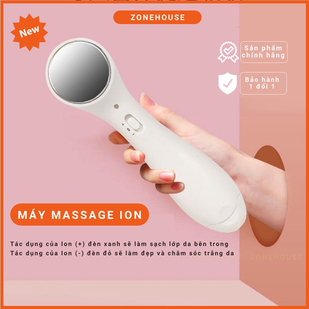 [LOẠI 1] Máy Massage Ion Mini Cầm Tay ZONEHOUSE săn chắc trẻ hóa da, nâng cơ mặt, chống nhăn, tăng độ đàn hồi da