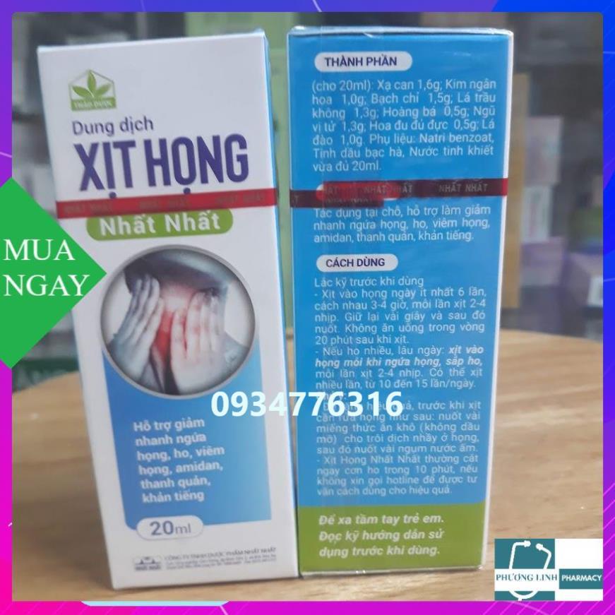 Xịt Họng Nhất Nhất - hỗ trợ làm giảm nhanh ngứa họng, ho, khản tiếng