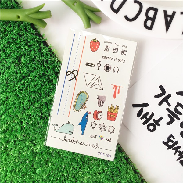 Hình xăm dán tattoo mini stickers cute dễ thương