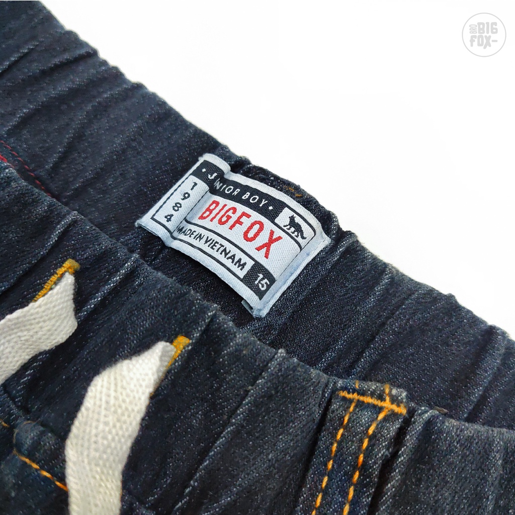 Quần Short Bé Trai BIGFOX Quần Sooc Cho Bé Chất Bò Jean Gấp Gấu Size Đại 5-15