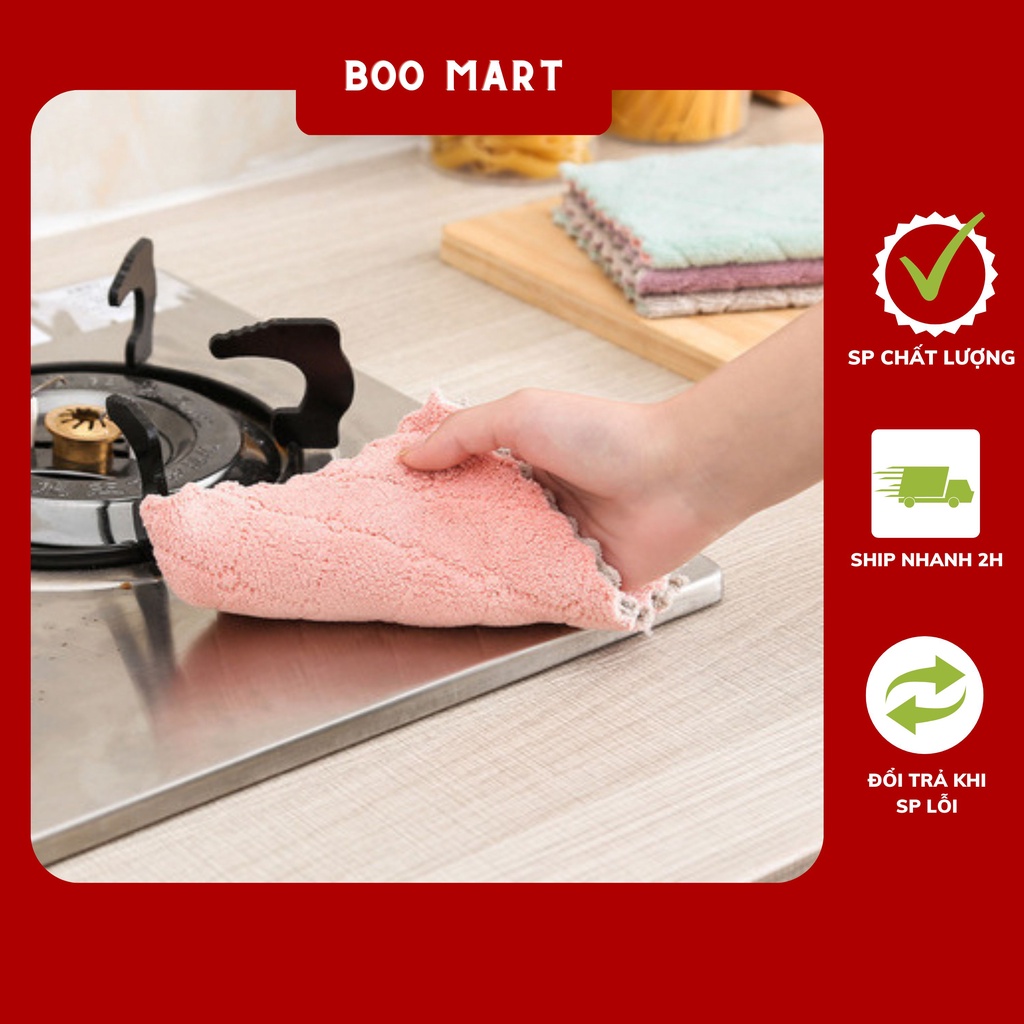 Khăn lau bếp đa năng 2 LỚP 25x16cm vải mềm mịn, chất đẹp, dùng cực thích (Combo 10 khăn) - BooMart