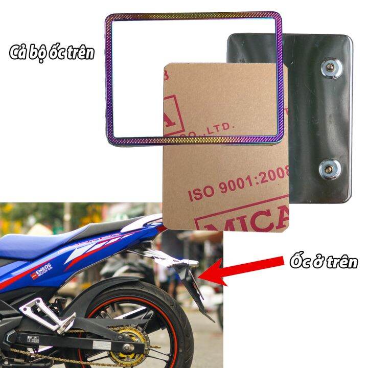 Khung biển số xe titan ốp biển số inox viền 7 màu + bảng mica SIÊU CHẤT. Hàng mới - T&T Tây Thành chuyên phụ tùng xe máy