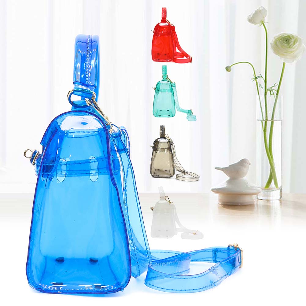 Túi đeo chéo trong suốt bằng nhựa PVC khóa xoay thời trang cá tính cho nữ