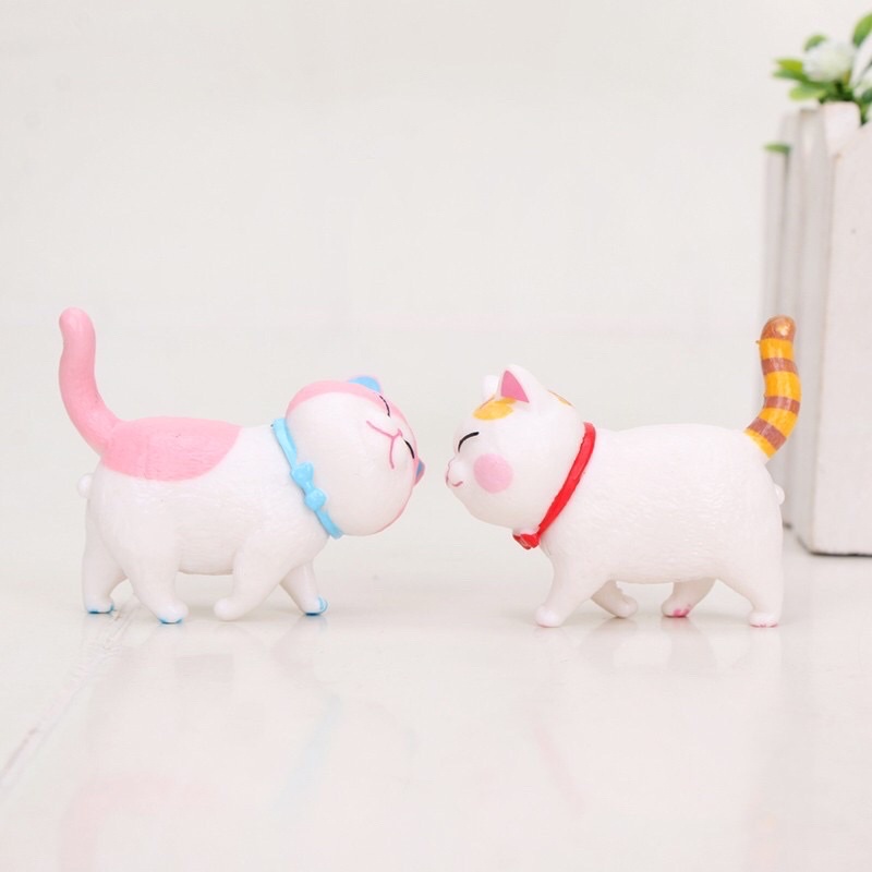 Set 9 Mô Hình Mèo Xinh Xắn Chất Liệu PVC  Cartoon Kawaii Cats Small Bell Action Figure Toy