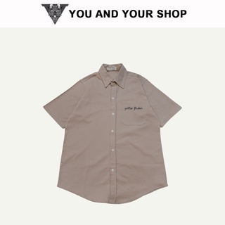 Áo sơ mi Thêu chữ freesize YAYSHOP chất kaki phong cách Hàn Quốc from unisex