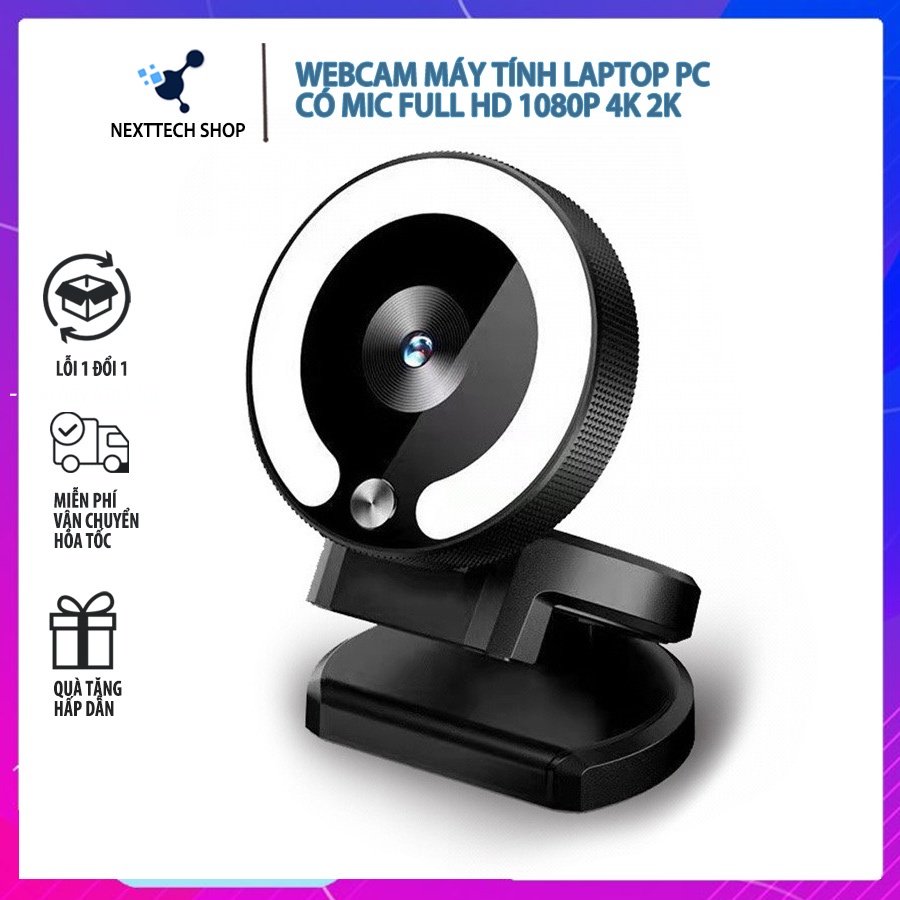 Webcam máy tính laptop pc có mic full hd 1080P 4K 2K camera siêu nét dùng cho pc bảo hành lỗi 1 đổi 1