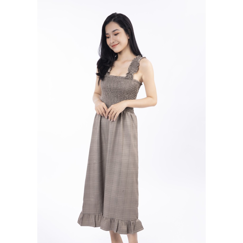 Đầm dây suông nhún thun ngực - Lovadova 20D06C005
