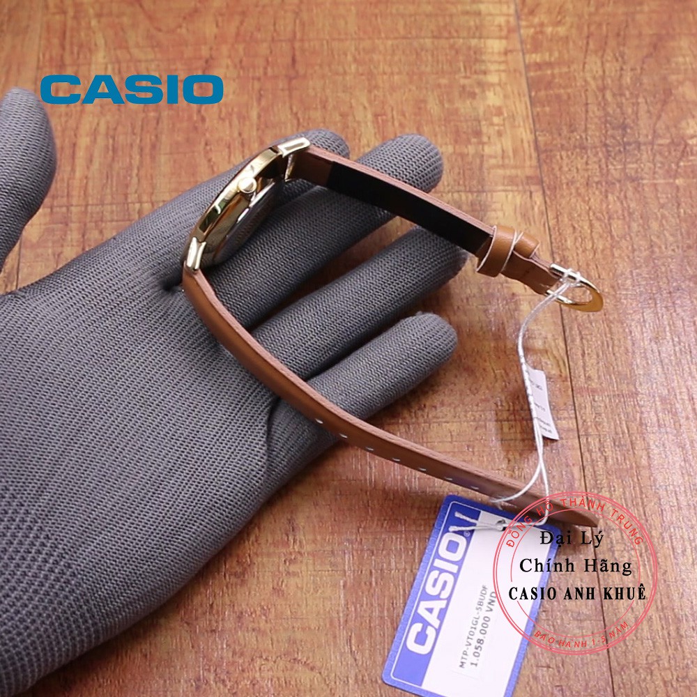 Đồng hồ Nam Casio MTP-VT01GL-5BUDF dây da chính hãng cỡ mặt 40mm