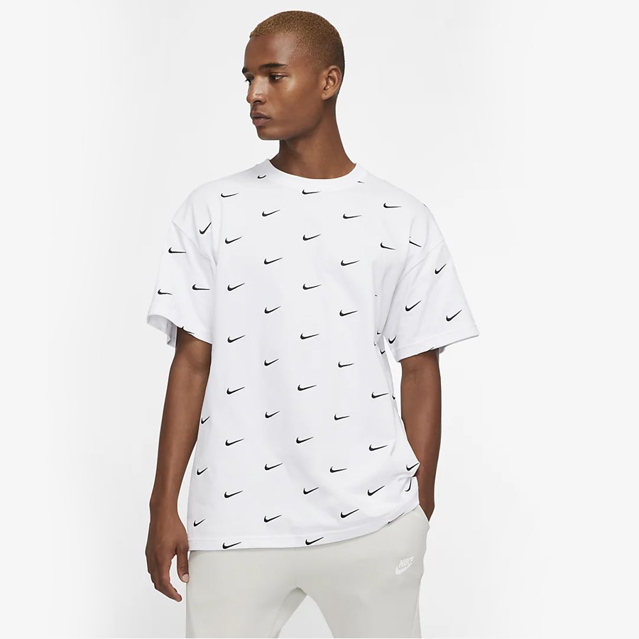 Áo thun Nike Swoosh in logo chất liệu cotton thấm hút mồ hôi, áo phông nam nữ form rộng tay lỡ ulzzang unisex