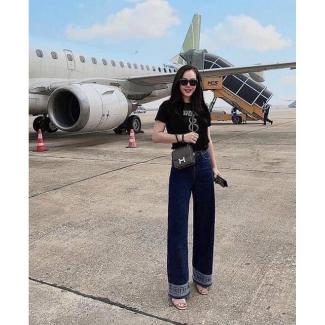 Quần Jean nữ dáng suông chất bò dày dặn hàng quảng châu