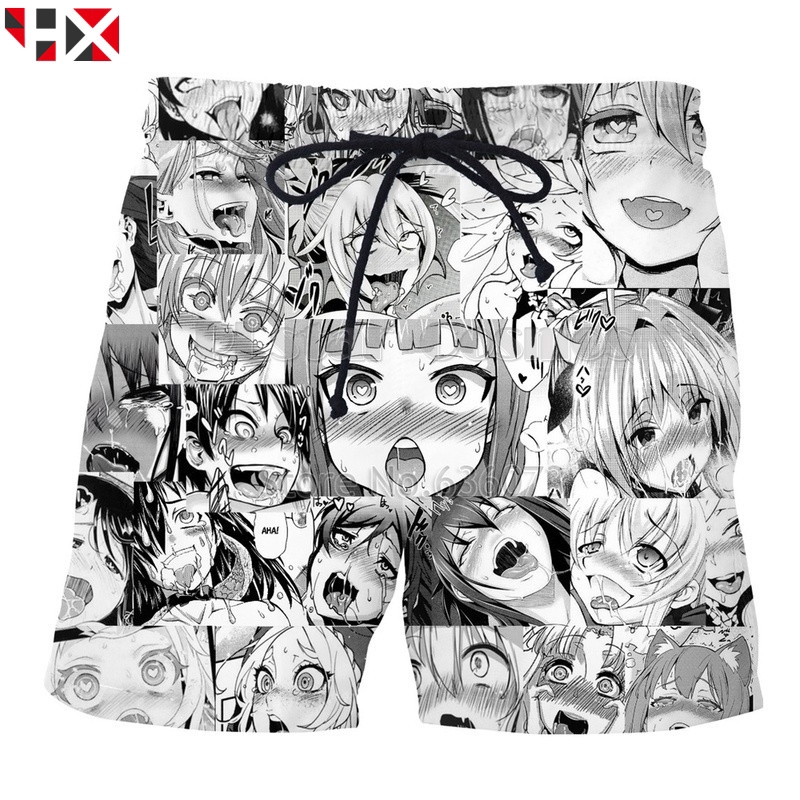 Quần short in hình Ahegao thời trang mùa hè chất lượng cao