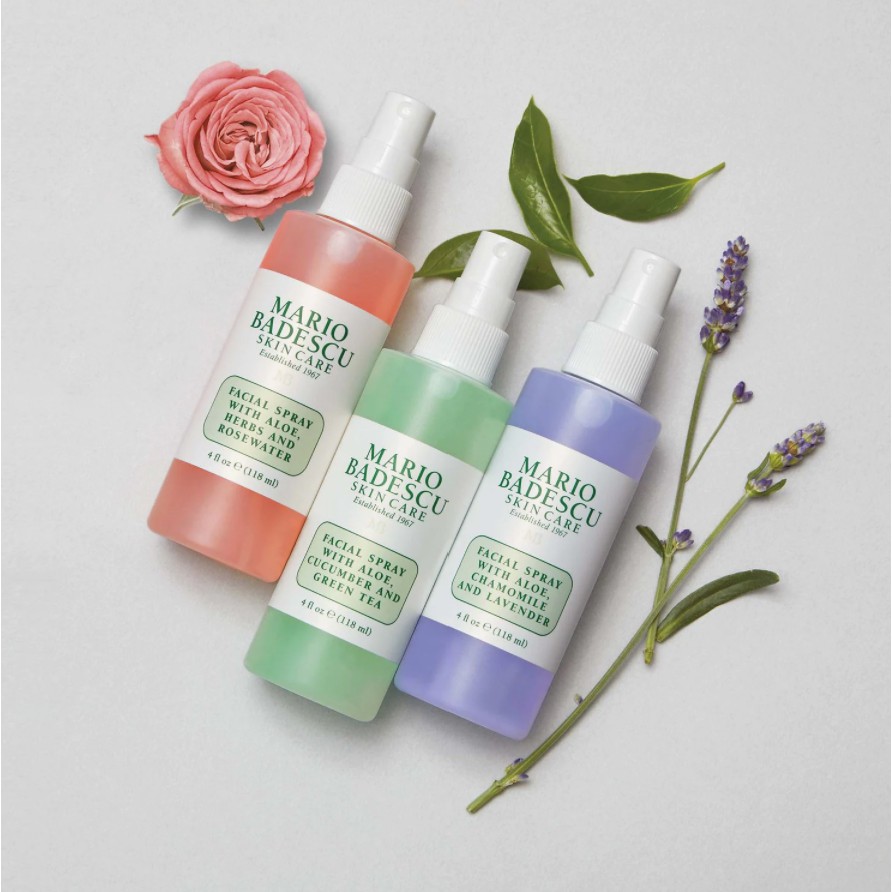 🌸Mario Badescu🌸 Bill US| Toner xịt khoáng chiết xuất nha đam Facial Spray with Aloe Vera FULL SIZE