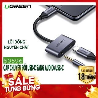 Dây chuyển đổi usb type-c to audio 3,5mm hỗ trợ cổng sạc usb-c ugreen 50596 cao cấp