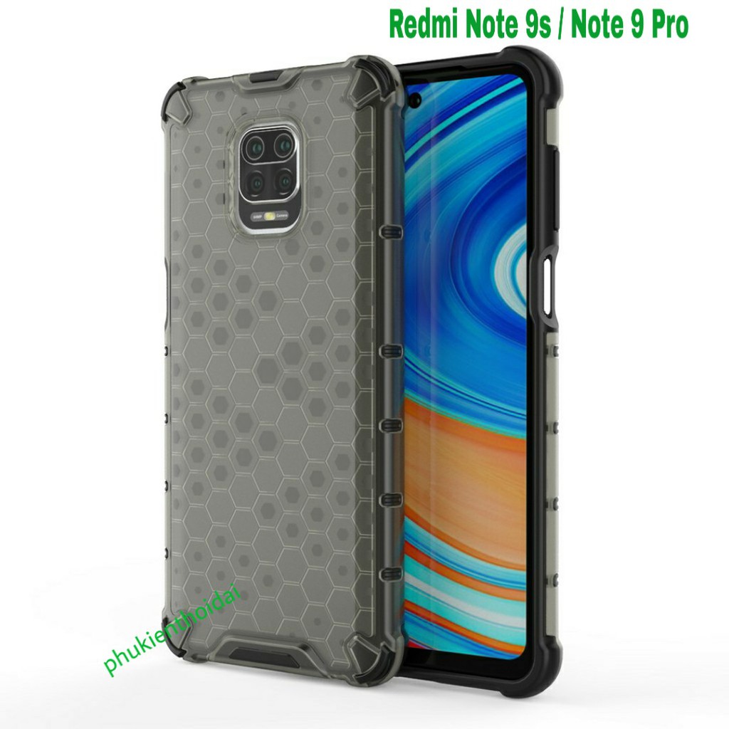 Ốp lưng Xiaomi Redmi Note 9s / Note 9 Pro chống sốc vân tổ Ong kiểu dáng UAG cao cấp siêu bền 1