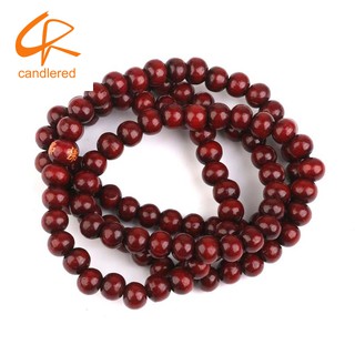 Chuỗi 108 hạt gỗ đỏ phong cách Phật giáo