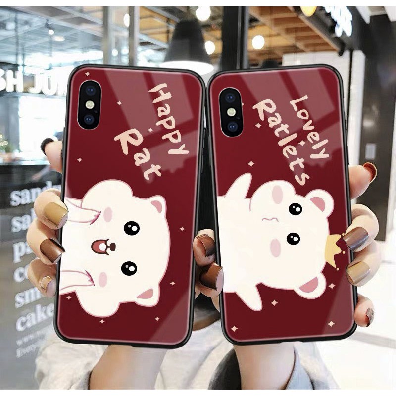 Ốp kính in hình thú dễ thương SX-KCL02H cho iphone 6 s plus 7 8 plus Xr X s max 11 11 pro max 12mini 12 pro max