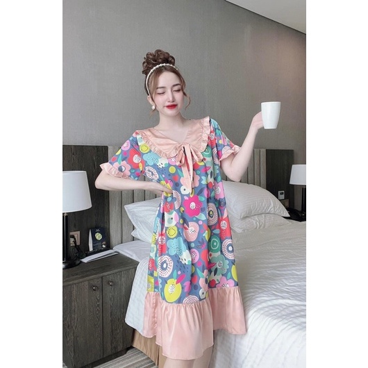 Tiệm nhà Mia - Váy ngủ pyjama chất lụa latin mịn 2 mặt