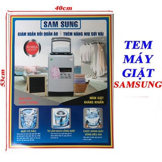 Tem Dán Máy Giặt SAMSUNG Tặng kèm băng keo 2 mặt