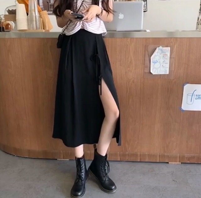 {KÈM VIDEO} CHÂN VÁY MIDI XẺ TÀ KÈM DÂY BUỘC HOT HIT | BigBuy360 - bigbuy360.vn