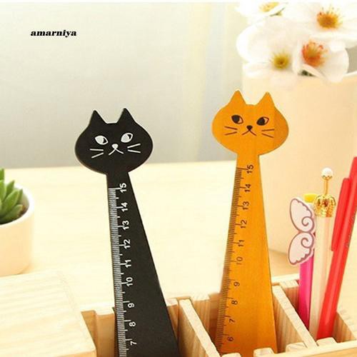 Thước đo bằng gỗ hình mèo đáng yêu