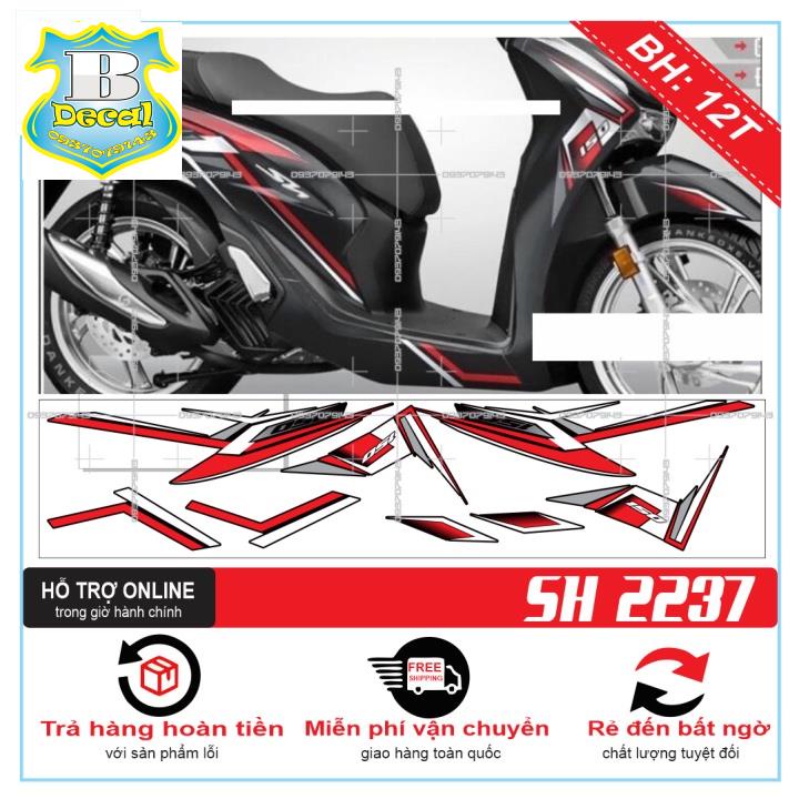 ( Quí khách vui lòng mang ra tiệm cho thợ dán ) Tem SH 2020 ĐỎ ĐEN XÁM [Bi Decal]