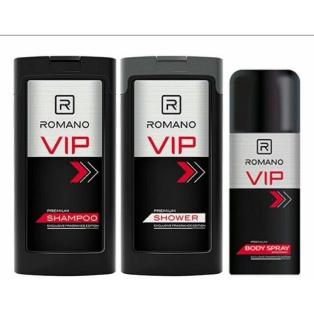 Romano_Combo Romano Vip gồm 1 gội Vip 180g, 1 tắm Vip 180g, 1 xịt Vip 150ml
