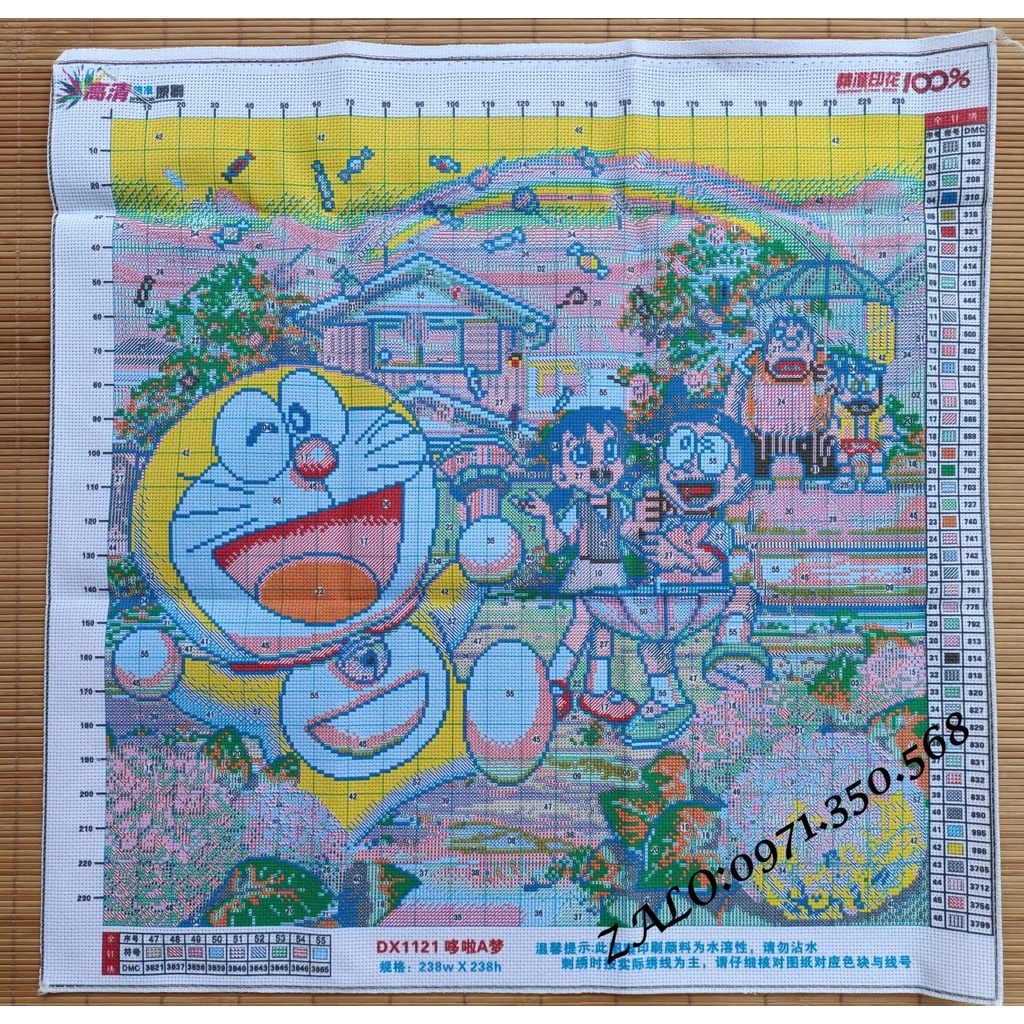Tranh thêu chữ thập hoạt hình Doreamon DX1121-65x65cm