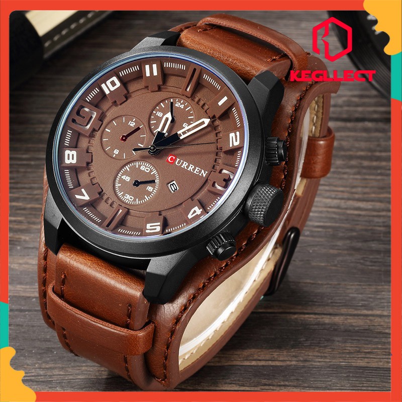 Kegllect Đồng Hồ Quartz Điện Tử Dây Da Nhãn Hiệu Curren 8225
