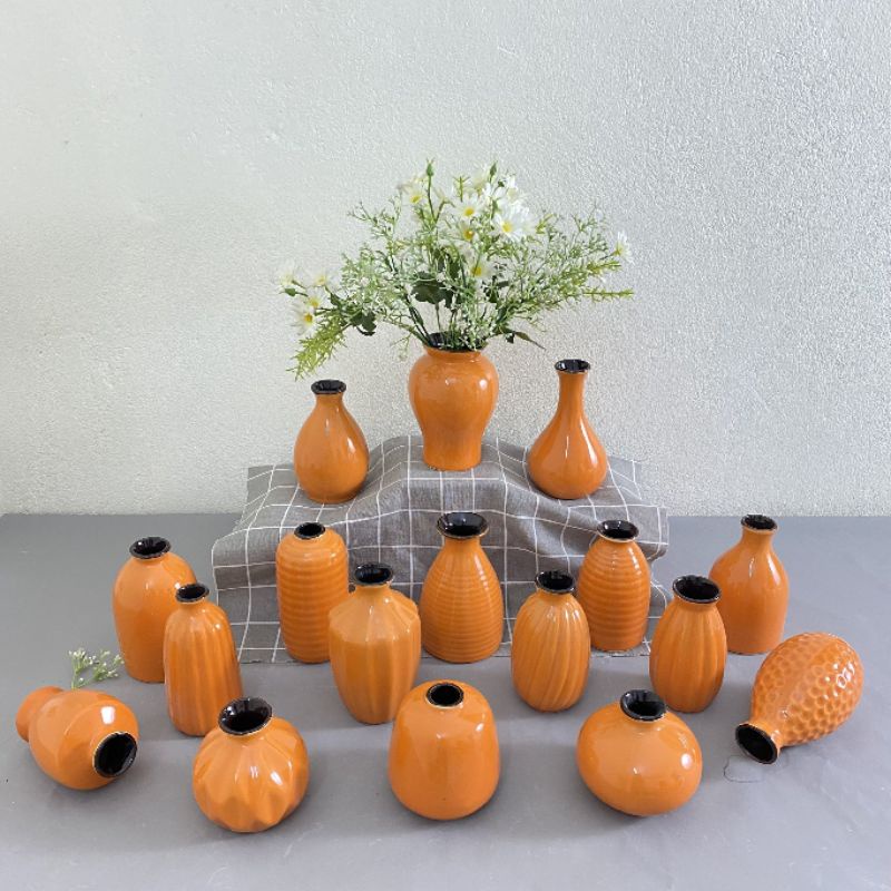 Com bô 5 lọ hoa mini sứ Bát Tràng