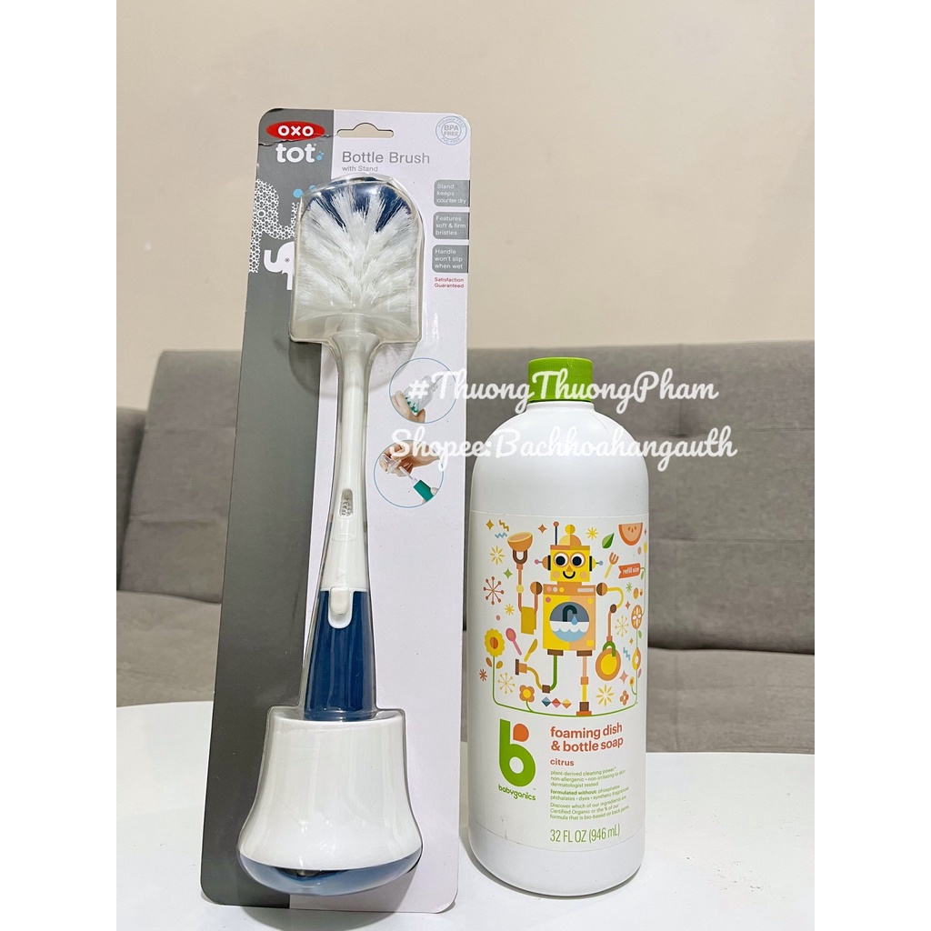 [ Hàng Mỹ ] Nước rửa bình tạo bọt Baby Ganics hữu cơ an toàn cho bé 473ml