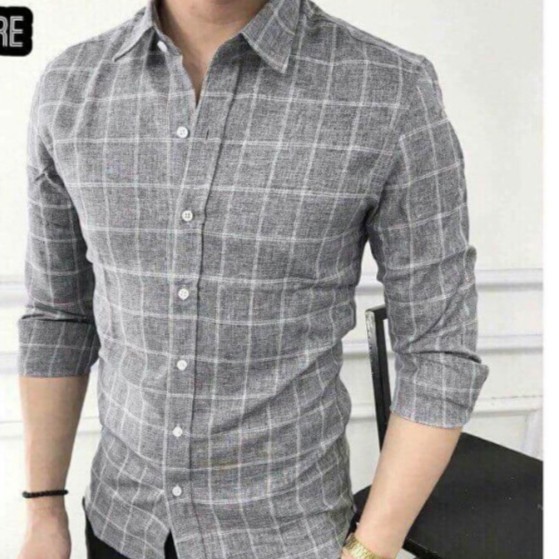 Áo Sơ Mi Xám Vải Mềm Mát Không Xù Không Nhăn