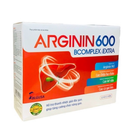 Arginin 600 BCOMPLEX EXTRA cà gai leo tỏi đen mát gan, lợi mật, giải độc gan, tăng cường chức năng g