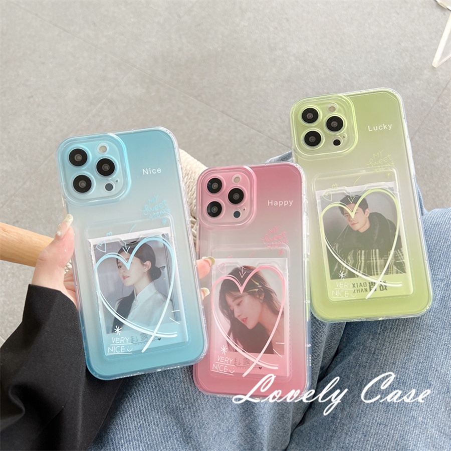Ốp Điện Thoại Mềm Trong Suốt Họa Tiết Trái Tim Màu Macaron Cho Iphone 13 12 11 Pro Max X Xs Max Xr 7 8 Plus