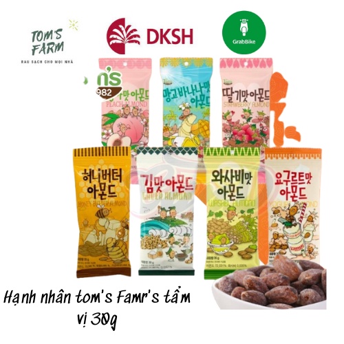 (7 vị) Hạnh nhân Tom's Farm tẩm 30gr-[FREE SHIP] TỪ ĐƠN 50K, [Loại Đặc Biệt]