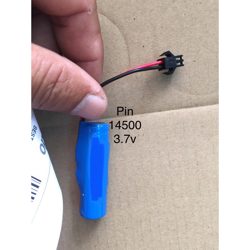 Pin 1s 3.7v cell 14500 loại xịn kèm cáp SM