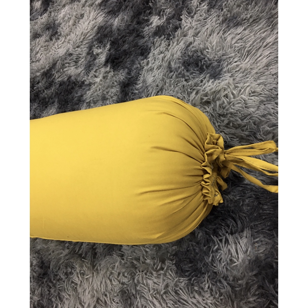 Set Vỏ Gối Ôm và Ruột Ôm Cotton Tici trơn, Vỏ ôm Riềm Bèo Kích thước 35x100cm
