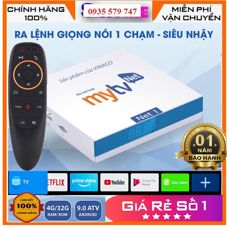 Tivi Box MyTV Net1 RAM 2GB, ROM 16GB Android 7.1.2 - Hàng chính hãng