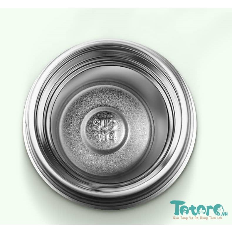 Bình giữ nhiệt Inox Trắng nắp cài Bình nước cute Hình thú Chim cánh cụt Trà sữa Baby Shark dễ thương 400ml
