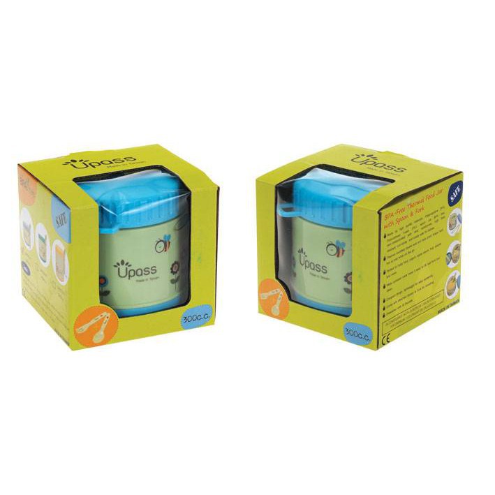 Hộp Giữ Ấm Thức Ăn Không BPA 300 Ml Có Kèm Thìa, Dĩa UPASS UP9551Y - Hàng Chính Hãng