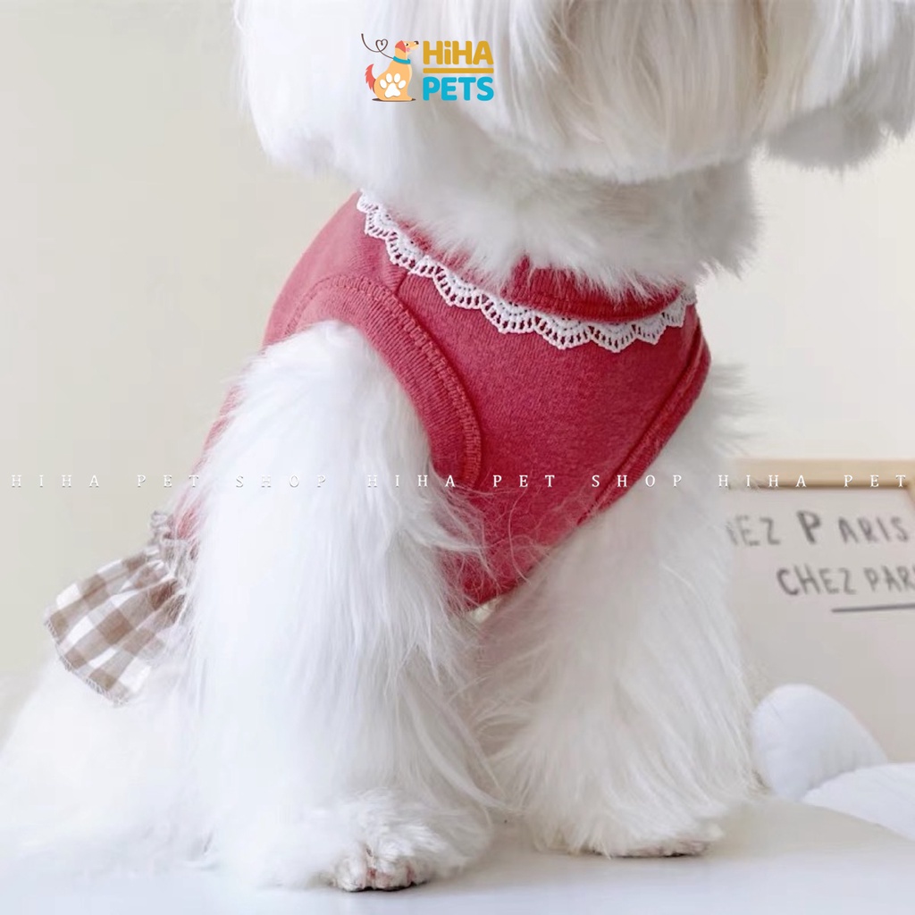 Áo Thun Cho Chó Mèo Vải Cotton Mát Mẻ Quần Áo Thú Cưng Ba Lỗ Mùa Hè Dễ Thương Hihapet.