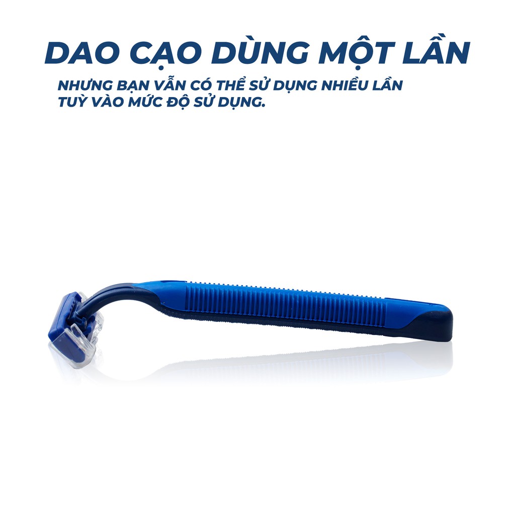 Dạo Cao Râu Kujaya Cán Nhựa Ba Lưỡi Cùng Dải Bôi Trơn Cạo Êm Hơn  - yomani