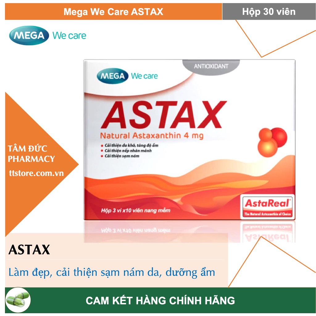 Mega we care ASTAX Hộp 30 viên - Cải thiện tình trạng khô da, sạm nám da, thumbnail