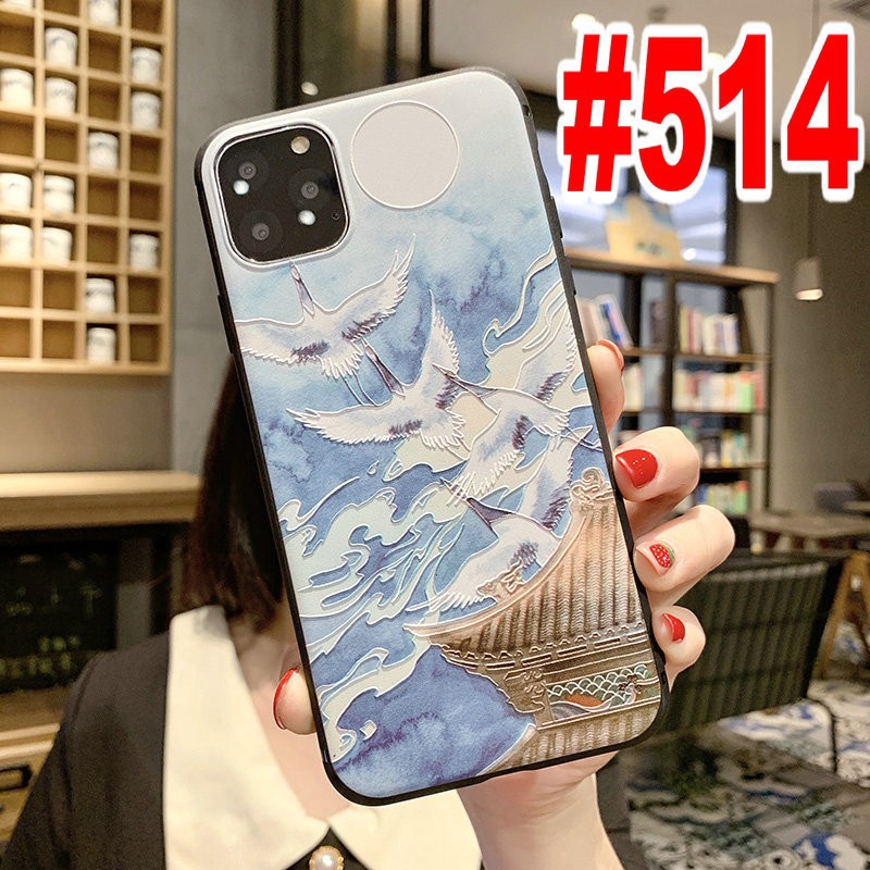 GNC|OPPO A52 A92 A53 A91 A31 2020 A3s A5 A7 A12e A1K K3 K5 F1s F9 F11 F5 Pro Reno3 Realme C11 C1 C2 6i 5i 5s XT Pro White Crane Soft Case