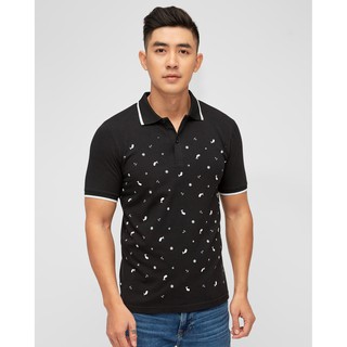 Áo thun cotton có cổ họa tiết nam f2 tc355