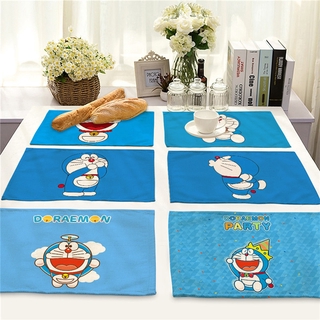 Khăn Trải Bàn Ăn Vải Lanh Cotton Hình Doraemon