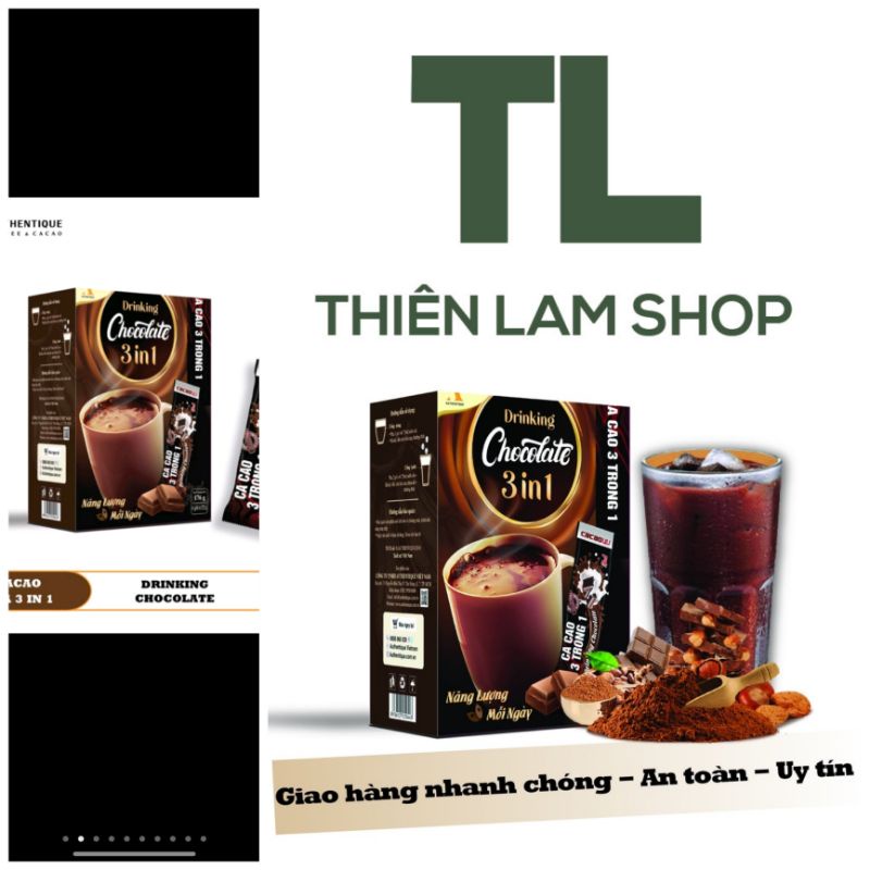 Bột Cacao sữa 3in1 Drinking Chocolate - Hộp 8 gói*22g