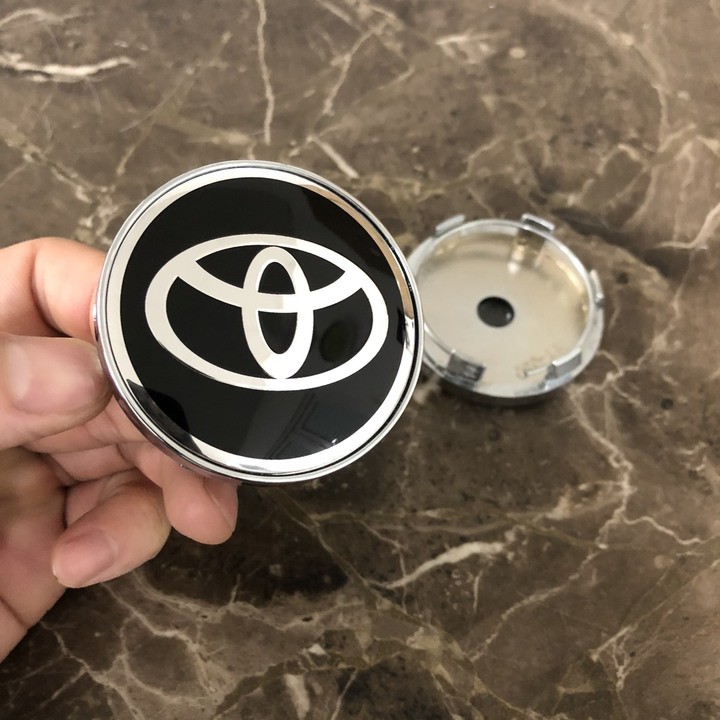 1 chiếc logo chụp mâm, ốp lazang bánh xe ô tô Toyota đường kính 60mm